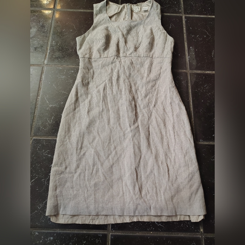 Ann Taylor Loft Sheath Sleevess Dress Size 14 Made In The USA